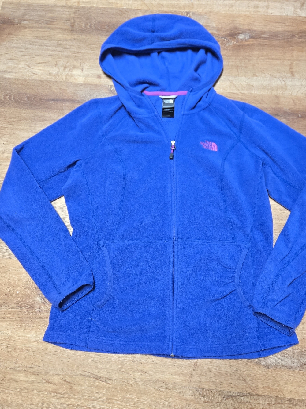 The North Face Purple Full-Zip Hooded Fleece Jacket Medium